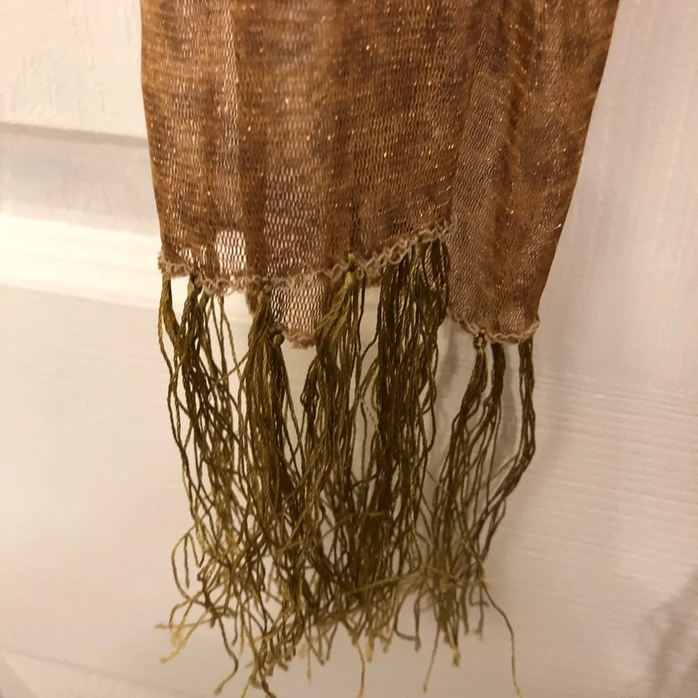 Sheer shimmery leopard print scarf